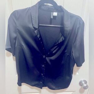 Satin effect button up
